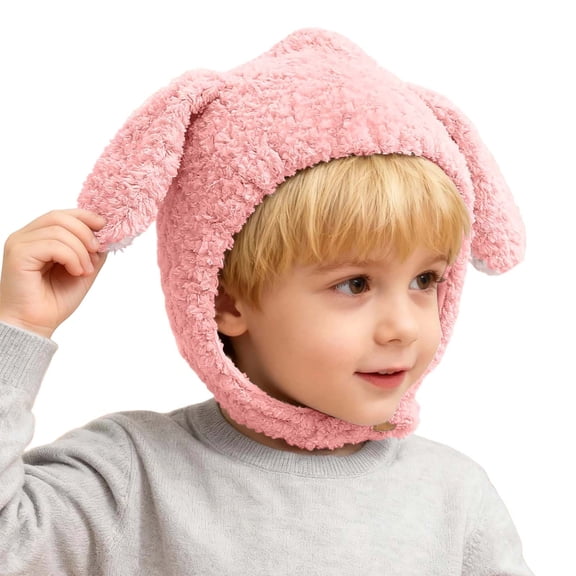 Ticikt Winter Baby Earflap Hat Soft Knitted Cozy Warm Toddler Cap for Boys and Girls,Color:Pink