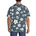 thumbnail image 5 of Fotbe Blue Flower print Short Sleeve Button Down Shirts for Men Casual Summer Beach Wrinkle Free Shirt-4X-Large, 5 of 7