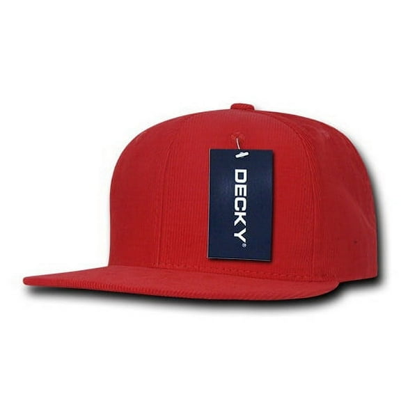 Decky 1076 Corduroy Snapbacks, Red