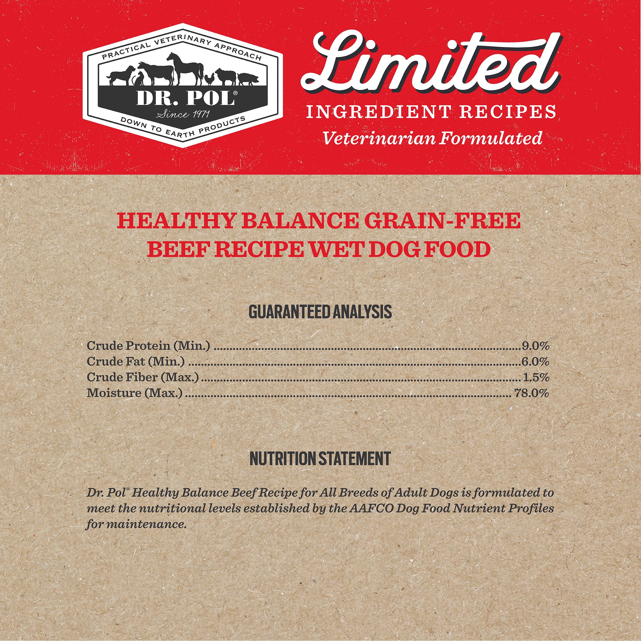 Dr. Pol Limited Ingredient Beef Canned Dog Food, 12.5oz.
