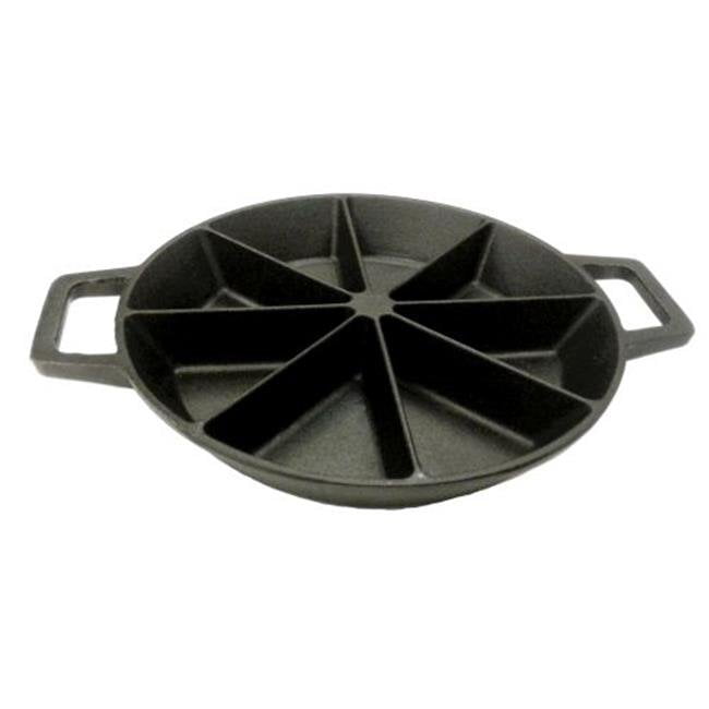 Cast Iron Scone and Cornbread Pan for 8 Wedge Shaped Bakes Comes with Oven Mitts by KUHA Silicone Trivet and Oil Brush