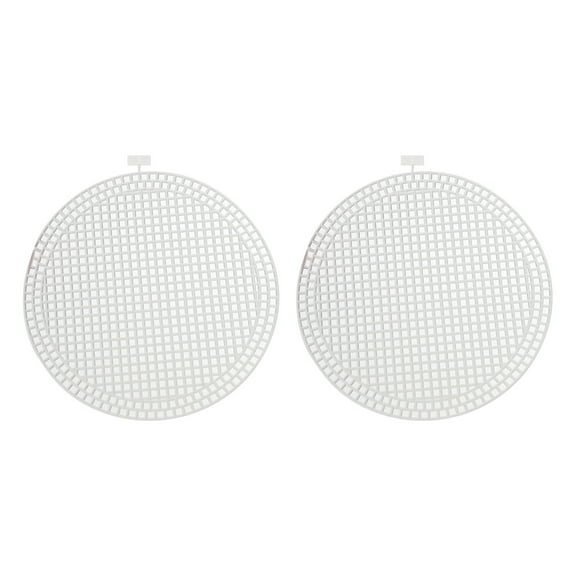 Plastic Mesh Canvas Sheet 17cm/ 6.7" White Round Blank Canvas for Embroidery Needlepoint, Knit Crochet Mesh, Pack of 2