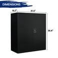 thumbnail image 3 of AUHUP 35" Metal Cabinet with 2 Adjustable Shelves, Home Office Storage Cabinets with Locking Doors, File Cabinet for Warehouse,Garage (Black), 3 of 8