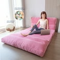 thumbnail image 4 of MAXYOYO Fluffy Soft Bean Bag Sofa Bed,Extra Thick Adult Floor Mattress with Washable Soft Faux Fur Cover,Folding sofa bed for Bedroom Living Room,Pink,Twin, 4 of 7