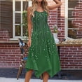 thumbnail image 5 of JTZGDY Womens Casual Dress for Summer Tank Dress Loose Flowy Beach Dress with Pockets Trendy Floral Print Crew Neck Hankerchief Flare Midi Sundress 2025 Green M, 5 of 7