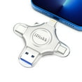 thumbnail image 1 of iDiskk Unidad Flash 4 en 1 con Certificación MFi de 512 GB para Copia de Seguridad de Fotos y Vídeo, Almacenamiento y Transferencia de Archivos, Conexión USB y Multipuerto, 1 of 8