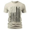 thumbnail image 3 of Caqnni Men's American Flag Patriotic T-Shirts USA 4th of July 3D Print Summer Short Sleeve Shirts for Men Beige,M）, 3 of 3