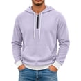 thumbnail image 5 of Fanshiluo Men's Waffle Quarter Zip Long Sleeve Pullover Hoodie,Contrast Color Hem Kangaroo Pocket Loose Fit Tops,M,Big and Tall Men, 5 of 5