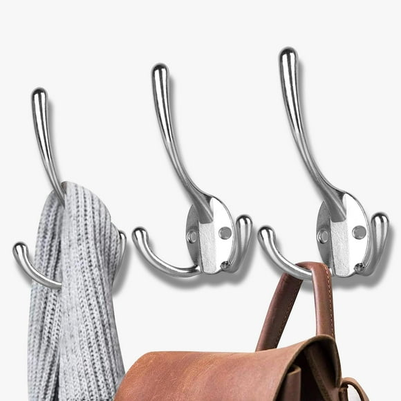Percheros HADWER de pared, 5 unidades, resistentes, negros