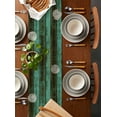 thumbnail image 2 of ERUNPONLY Retro Wood Grain Table Runner - 108 Inch Long Farm Green Smear Vintage Wooden Cotton and Linen Blended Dress Scarves Farmhouse Table Runner for Kitchen Dining, Coffee Table, 13" x 108", 2 of 8