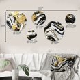thumbnail image 4 of Designart "Golden Wave Reflections I" Abstract Painting Metal Wall Art Set of 5 Piece, 4 of 5