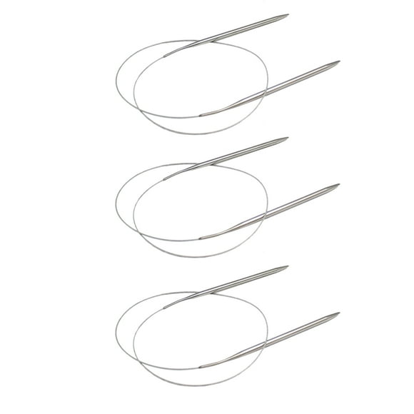 OULII 1Pack Round Knitting Needles for Yarn Stainless Steel Circular Crochet Needles Craftsmen Silver