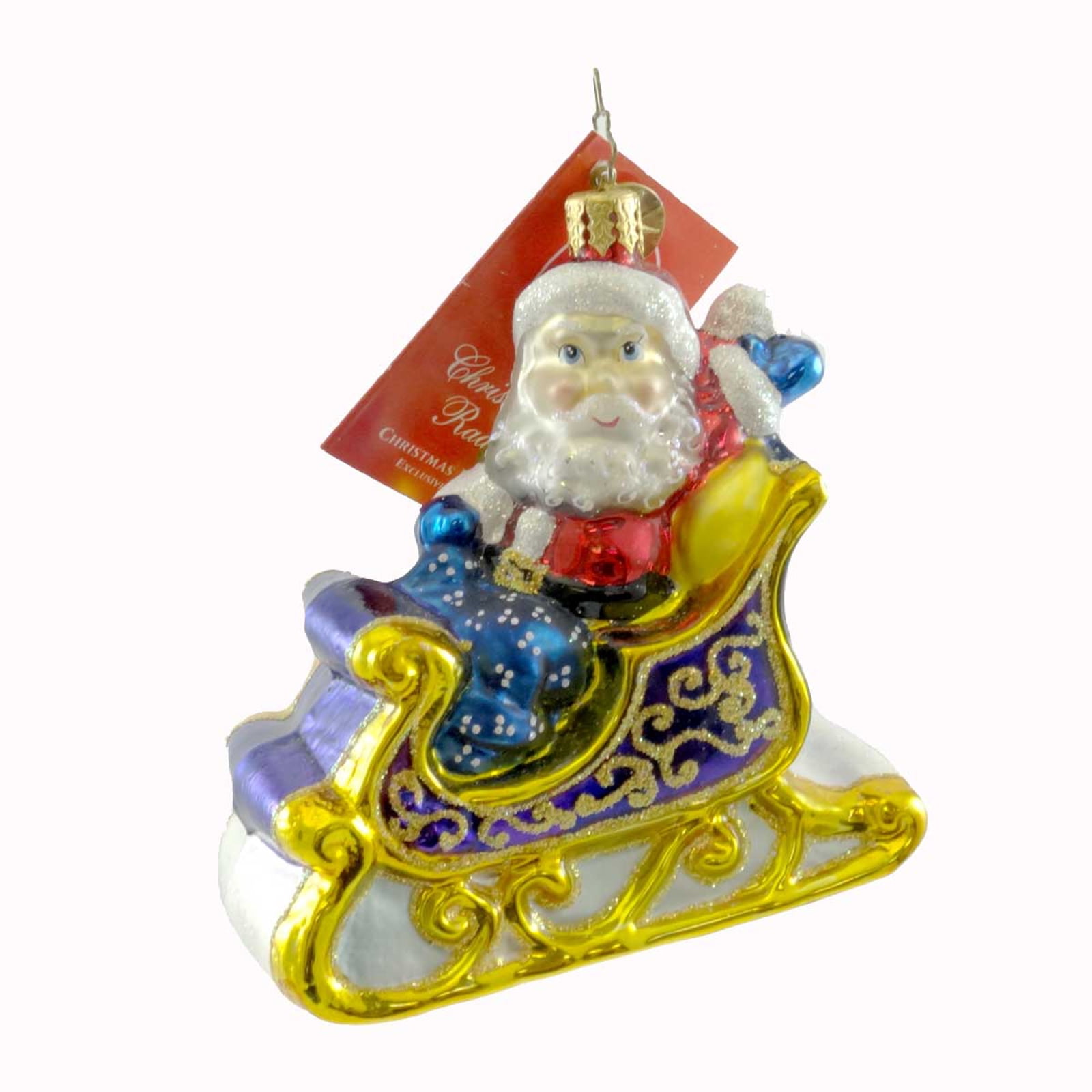 Christopher Radko CHRISTMAS DELIVERY SLEIGH Glass Ornament Christmas