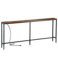 thumbnail image 6 of ZENSTYLE Console Table with Power Outlet Narrow Sofa Table for Entryway Hallway Living Room Brown, 6 of 8
