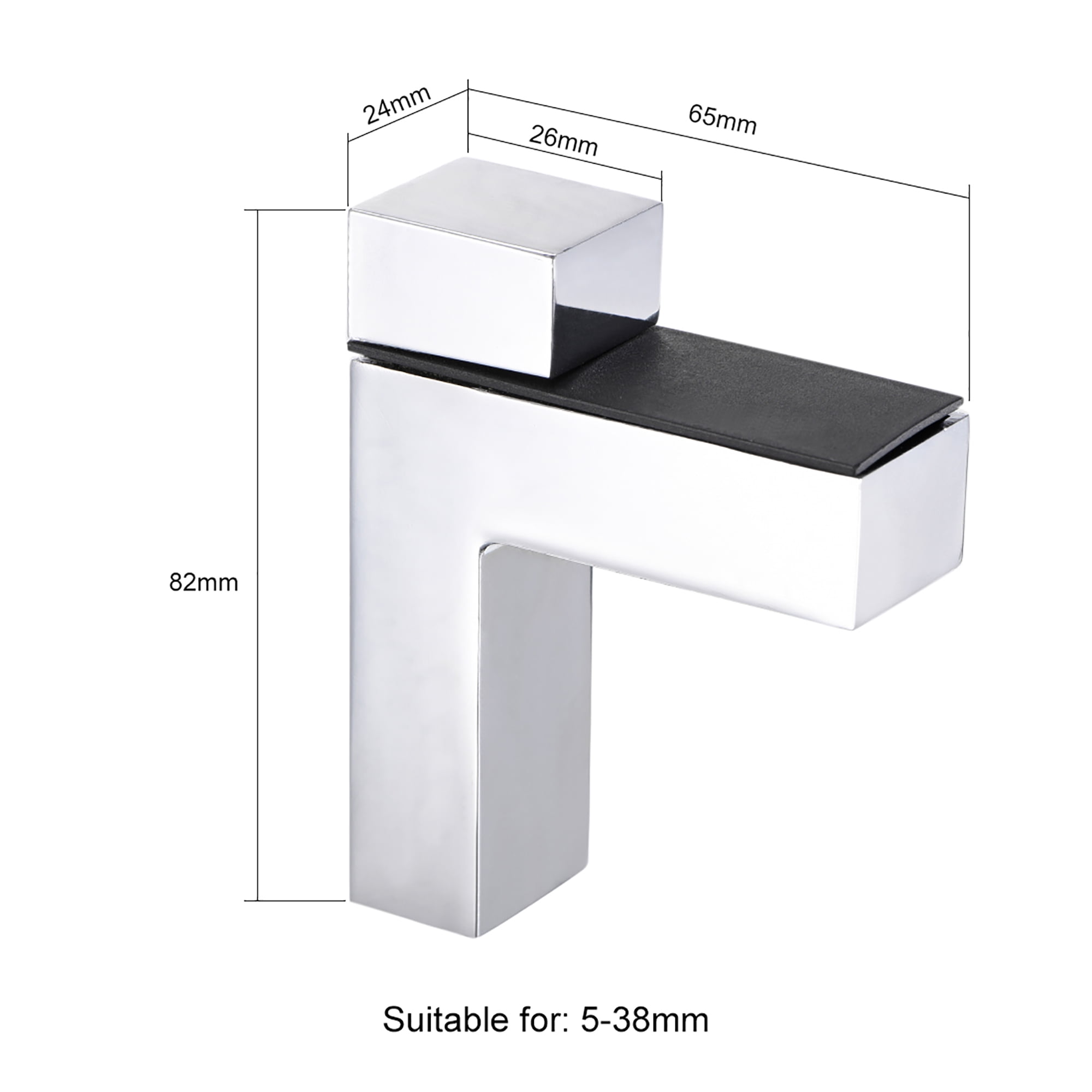 Uxcell Glass Shelf Bracket Zinc Alloy Glass Shelf Clamp Bright Chrome 4 Pack