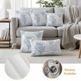 thumbnail image 3 of Blue Grey Coral Coastal Outdoor Pillow Covers, Waterproof Decorative Throw Pillowcases Set of 2, Summer Beach Seaside Nautical Couch Cushion Cases with Zipper for Outside Patio Garden Sofa 16"x16", 3 of 9