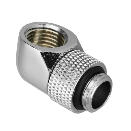 Cooling Tube - G1/4 90 Degree Inner Outer Thread Rotary PC Water Cooling Tube Connector Black/Silver