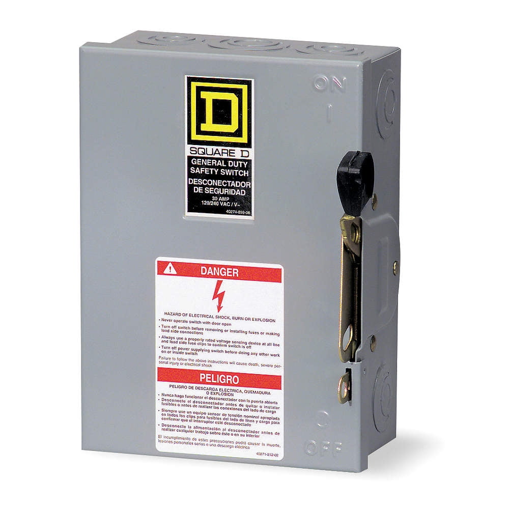 Safety Switch, 1 NEMA Enclosure Type, 60 Amps AC, 15 HP 240VAC HP