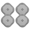 thumbnail image 1 of Uxcell 4packs Shower Drain Hair Catcher Square Drain Strainer for Shower Kitchen, Grey, 1 of 5