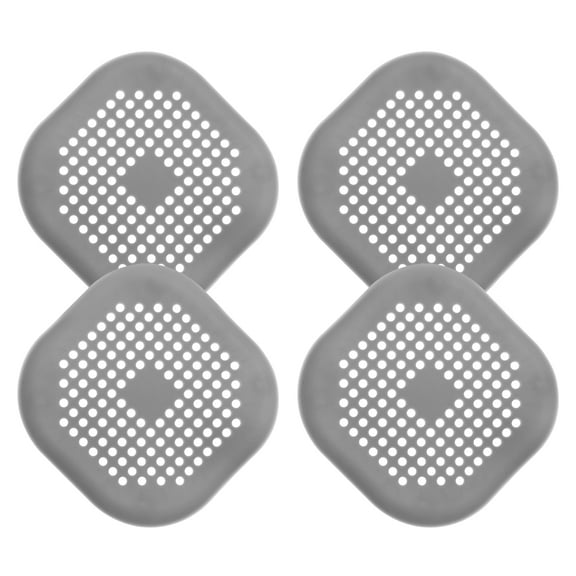 Uxcell 4packs Shower Drain Hair Catcher  Square Drain Strainer for Shower Kitchen, Grey