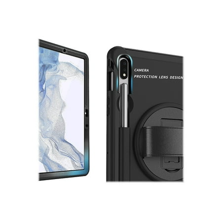 SaharaCase - PROTECTION Hand Strap Series Case for Samsung Galaxy Tab S8 - Black