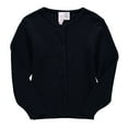 thumbnail image 2 of Cyndeelee Girls Long Sleeve Button Front Cotton Soft Knit Cardigan Sweater (Navy, 3T), 2 of 5