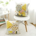 thumbnail image 4 of Outdoor Yellow Throw Pillow Covers 18x18 Set of 4 Spring Summer Decorative Cushion Cases Home Décor Decorations for Patio Couch Chair Sofa,Daisy Floral Gnomes, 4 of 5