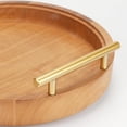 thumbnail image 2 of Set of 2 Wood Decorative Trays with Handles 12 Inch Round Decorative Tray for Room Decor, 2 in 1 Counter Decor Trays for Coffee Table,Round Tray for Storage and Display, 2 of 5