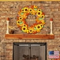 thumbnail image 3 of Fall Thanksgiving Wreath Wooden Decorative Holiday Door Hanger, 3 of 11