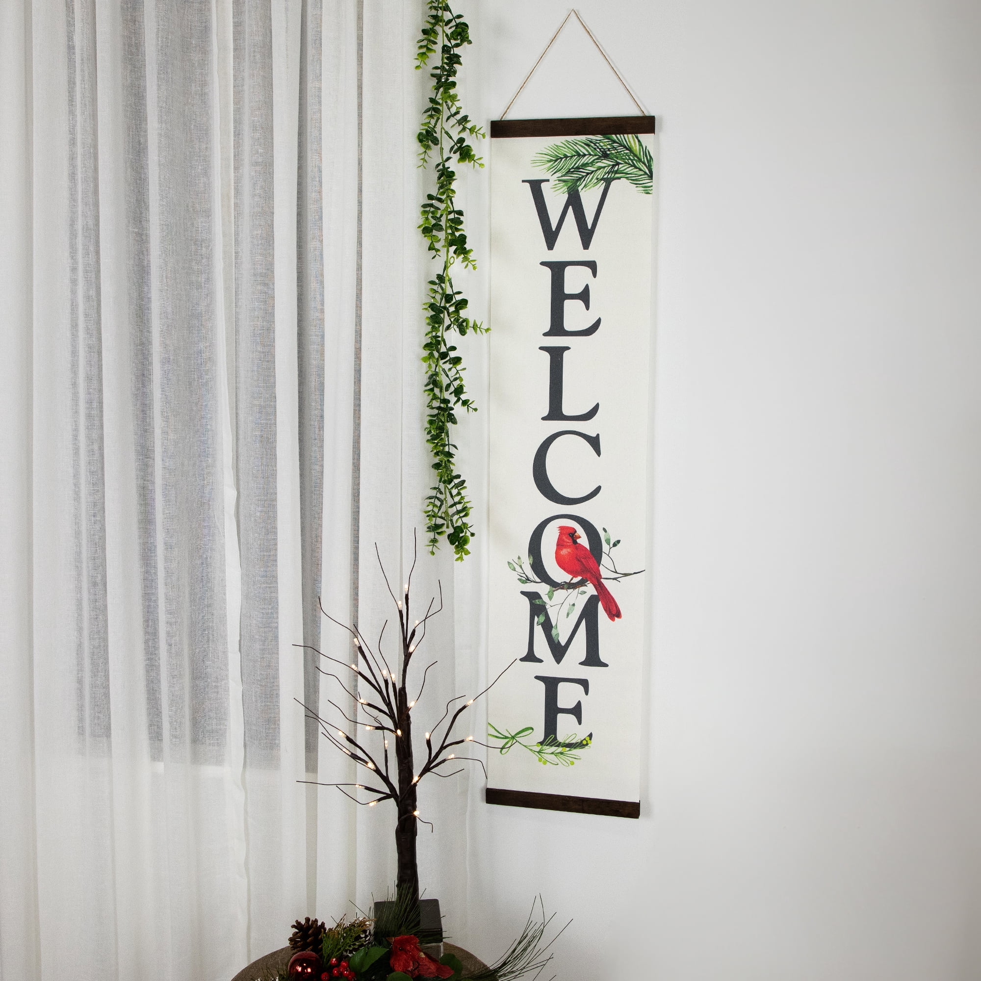 43" Cardinal Welcome Wall Sign Decoration