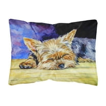 Carolines Treasures 7357PW1216 Yorkie Taking a Nap Fabric Decorative Pillow , 12H x16W, multicolor