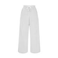 thumbnail image 4 of UTSJKR Women's Fuzzy Fleece Pants High Waist Wide Leg Comfortable Soft Warm Lounge Pants Winter Thick Comfy Sleepwear Pajama Pants White L, 4 of 6