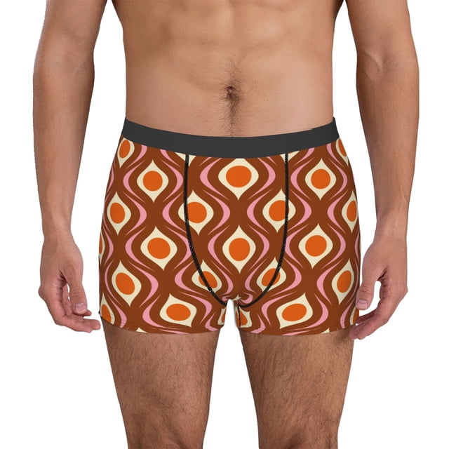Balery 70's Retro Calzoncillos bóxer para hombre, ropa interior de algodón suave y transpirable con cinturilla de nailon-XX-Large