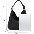 thumbnail image 5 of Bolso de mano Montana West Hobo de piel vegana ajustable negro, 5 of 5