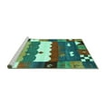 thumbnail image 2 of Ahgly Company Machine Washable Indoor Rectangle Abstract Turquoise Blue Contemporary Area Rugs, 5' x 8', 2 of 4