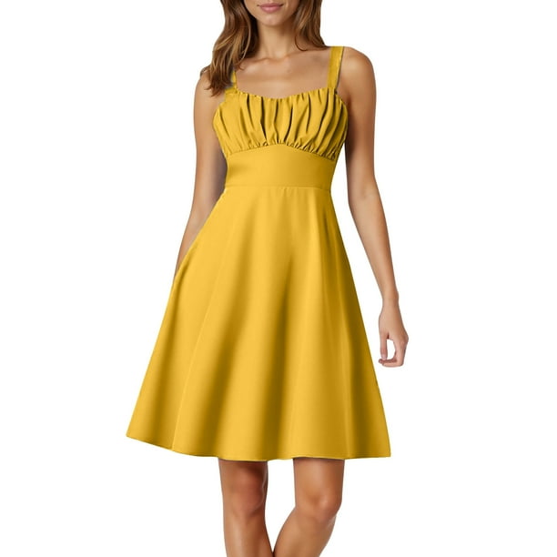 Vestido de verano con tirantes finos y corte en A para mujer: diseño elegante y ajustado, tejido elástico, adecuado para fiestas y ocasiones informales.