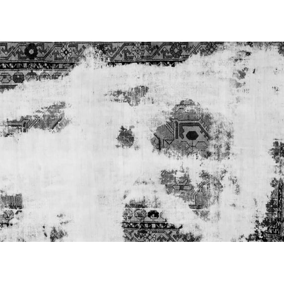 Ahgly Company Indoor Rectangle Abstract Gray Modern Area Rugs, 3' x 5'