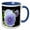 Blue/White, variant on 3drose, Light Purple Pansy, 11oz Two-tone Blue Mug