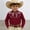 Brick Red, variant on Boys Printed Western Cowboy Shirt Snap Button Denim Style Long Sleeve Casual Top For Toddler Kids Streetwear Shirts Tees Tops Boys ,Brown,4-5 Years