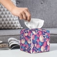 thumbnail image 6 of Lsque white Skull blue flower Printed Tissue Box Cover Holder, Facial Paper Organizer Dispenser,Square with Bottom Belt, PVC Leather Decorative Organizer, 6 of 8