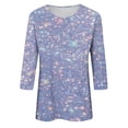thumbnail image 3 of DDAPJ pyju Women's Sparkly Sequin Printed 3/4 Sleeve Tops Lightweight Glitter Party Blouse Night Out Shirts for Party Evening Light Purple M, 3 of 6
