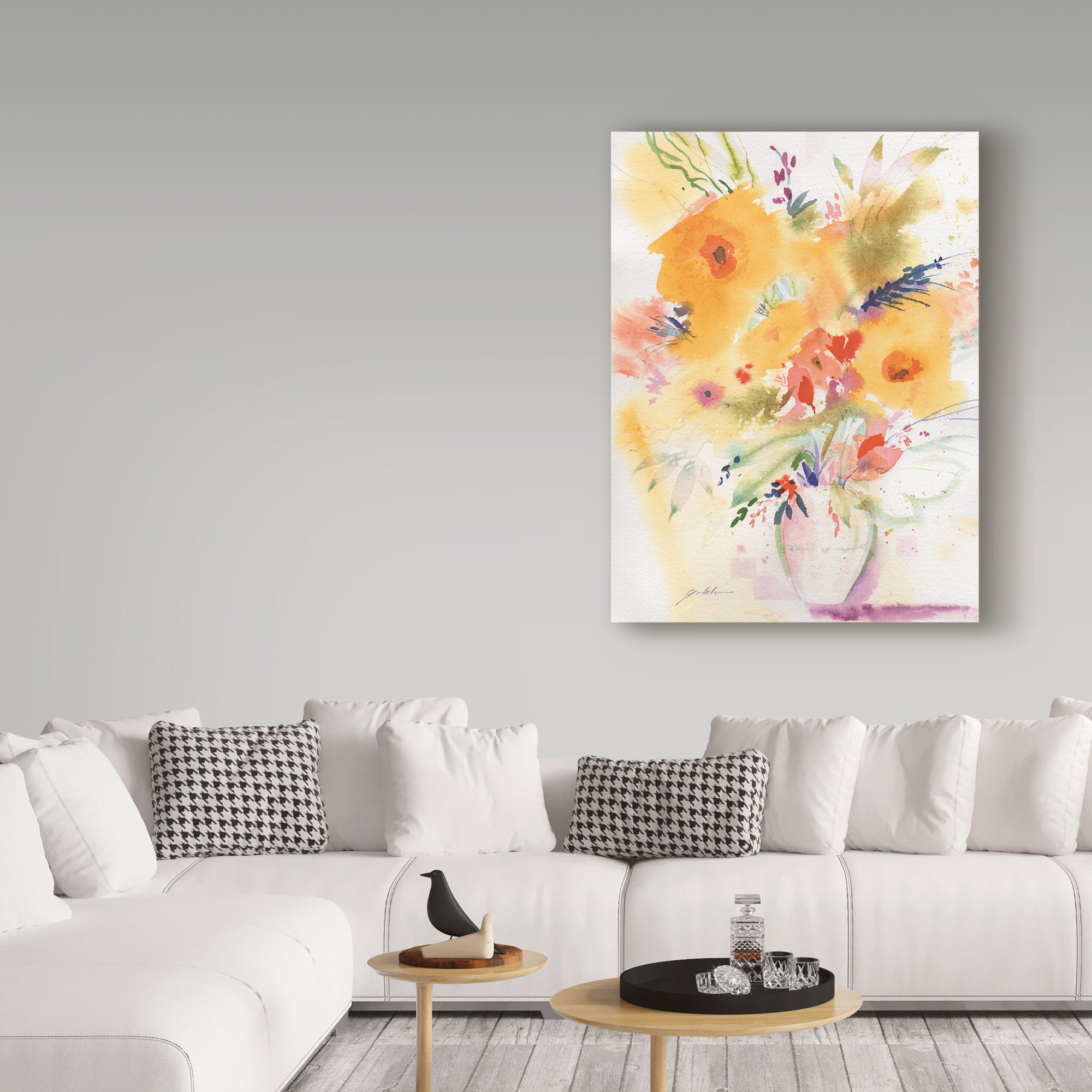 Trademark Fine Art 'Vivid Yellow Bouquet' Canvas Art by Sheila Golden