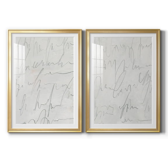 Wexford Home Scrabble I Premium Framed Print, 30.5" x 42.5" - Ready to Hang, Gold (Set of 2)
