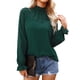thumbnail image 1 of Blusa de manga larga con cuello alto para mujer, top de manga larga para mujer Top de manga larga acampanada para mujer Top de manga larga para mujer confeccionado a la perfección, 1 of 8