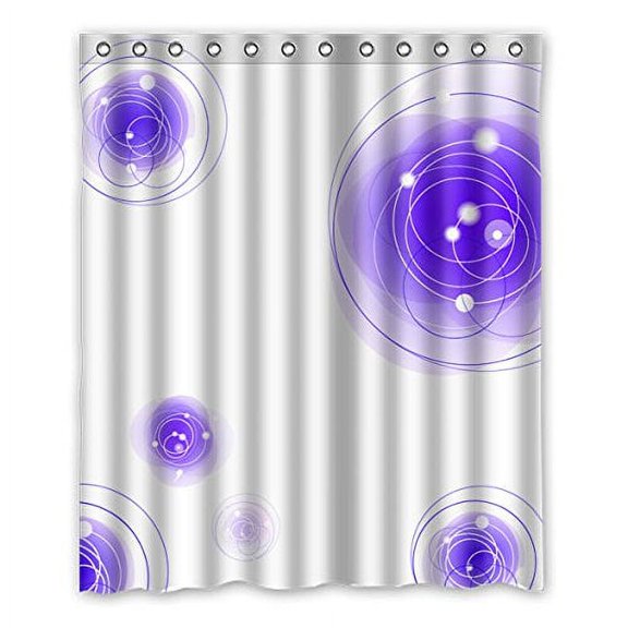 HelloDecor Circle Retro Shower Curtain Polyester Fabric Bathroom Decorative Curtain Size 60x72 Inches