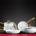 thumbnail image 4 of Holstein Housewares 8-Inch Ceramic Nonstick Frying Pan Skillet, PFAS-Free, Dishwasher Safe, White Color with Golden Handle, 4 of 8