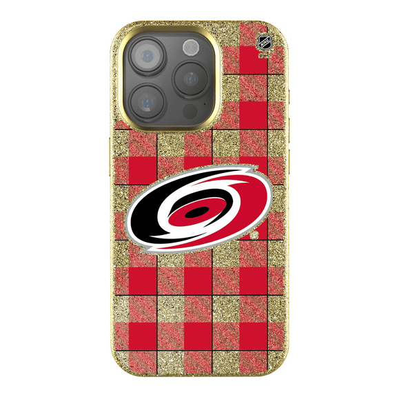 Keyscaper Carolina Hurricanes Plaid Bling iPhone Case