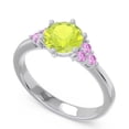 thumbnail image 2 of 2.15 Carat Round Cut Peridot & Pink Sapphire Gemstone Fancy Ring for Birthday Gift 14K White Gold Size 9.5 by Diamond-Capitals, 2 of 7