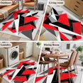 thumbnail image 6 of Red Black Color Block Area&nbsp;Rug 2.7x5ft Abstract Triangle 3D Non-Slip&nbsp;Washable Square&nbsp;Rugs Soft Felt Indoor Floor Mat for Bedroom Kitchen Living Room Bathroom, 6 of 9