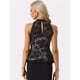 thumbnail image 3 of Top Peplum de Encaje para Mujer Blusa Elegante sin Mangas con Cuello en Forma de Corazón Negro M, 3 of 6